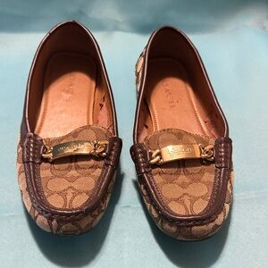 Coach Tan and Brown Signature Loafers